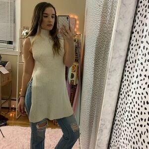 Sleeveless Cream Sweater